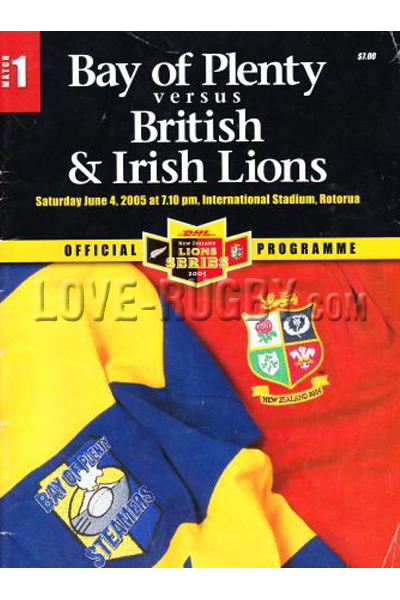 2005 Bay of Plenty v British and Irish Lions  Rugby Programme